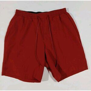 Lululemon Channel Cross Swim Shorts 7" Size Medium Red Active Beach Travel Lined